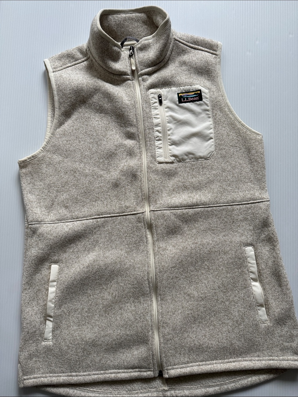 L.L. Bean Women’s Cream Fleece Vest. Size medium